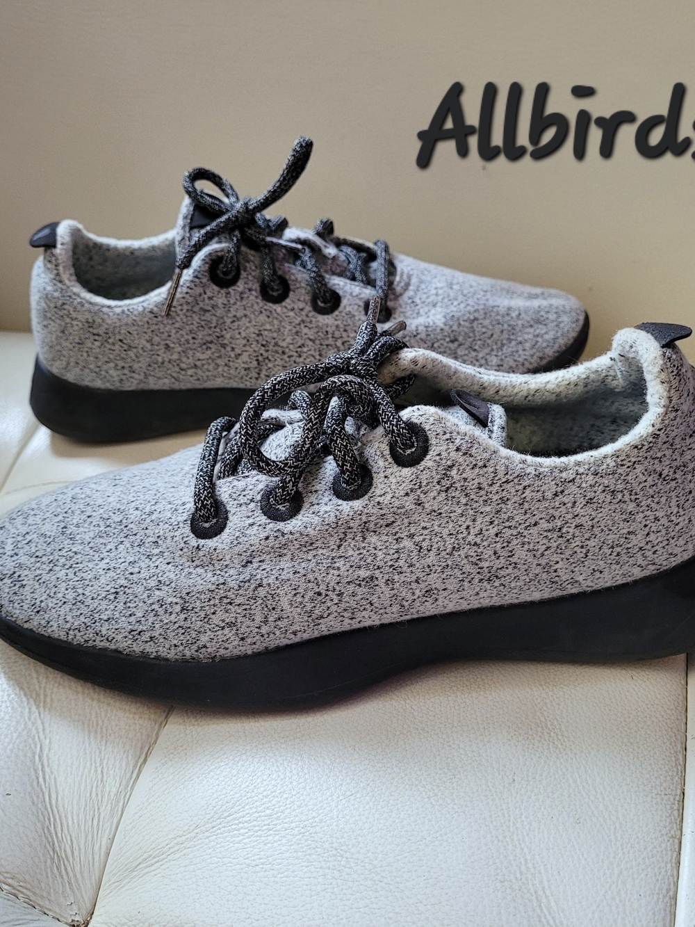 Allbirds Womens Wool Runners - Heather Gray with Black Sole
